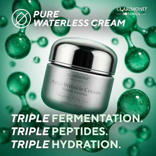 Clarimond Anti-Wrinkle Face Cream w/Soluble Enzymes, Pro-Xylane¢â & Peptides ? Hydrating, Brightening, Firming Wrinkle Reduction, Skin Tightening, Plumping & Radiance Moisturizer Collagen Skincare 50g