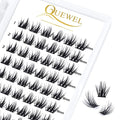 QUEWEL Cluster Lashes 72pcs C/D Curl 8-16mm DIY Eyelash Extensions