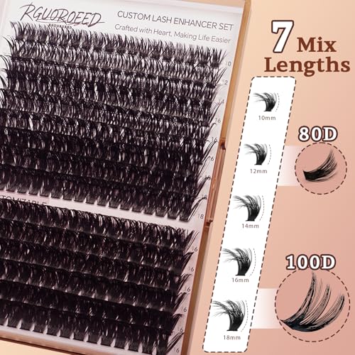 80D 100D Thick Fluffy Lash Clusters Kit 10-18mm DIY