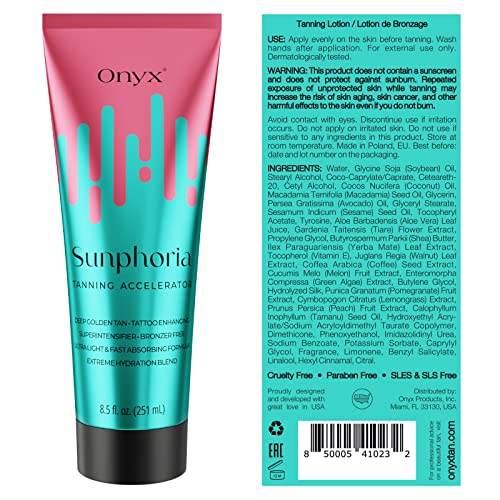 Onyx Sunphoria Bronzer-Free Tanning Bed Lotion, 8.5 fl oz
