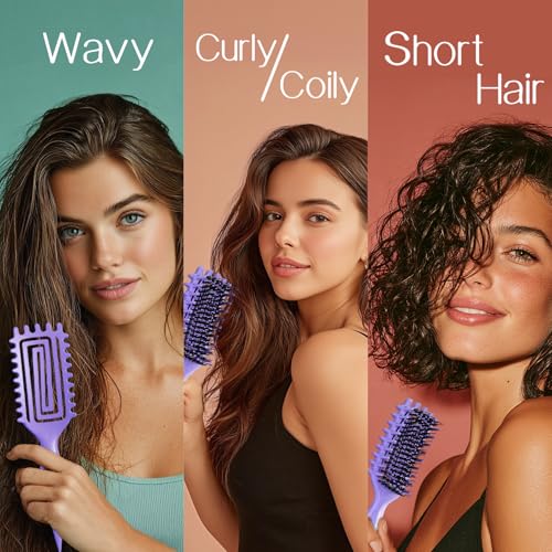 Curly Hair Brush with Vented Design for Frizz Control