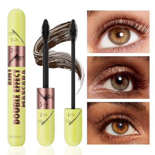 Tubing Mascara in Brown - Waterproof, Washable and No Smudge Formula for Voluminous, Long and Soft Lashes with Lash Prime Benefits (Brown*1)