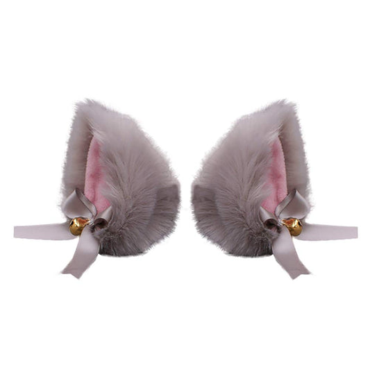 Cute Cat Ears Hair Clips Pins Hairpin Anime Lolita Cosplay Headwear Neko Cat Ears Headpiece Halloween Hair Accessories Grey Pink