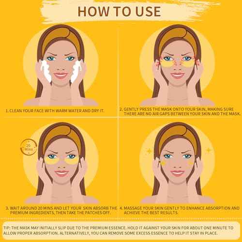 Under Eye Patches For Puffy Eyes 30Pairs, 24K Gold Eye Mask For Dark Circles and Puffiness, Under Eye Mask Patches Skincare, Eye Gel Pads, Eye Patches For Wrinkles, Puffy Eyes Bags Treatment Women Men