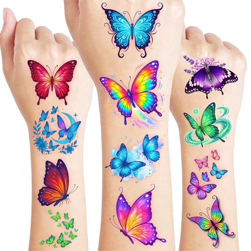 96 PCS Cute Butterfly Temporary Tattoos for Kids