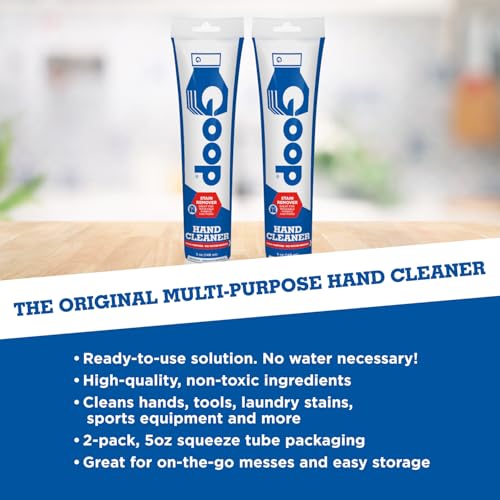 GOOP Natural Waterless Hand Cleaner & Stain Remover 5oz Tube Pack of 2