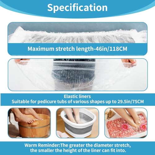 25 Disposable Pedicure Liners for Foot Soaking Spa Tub