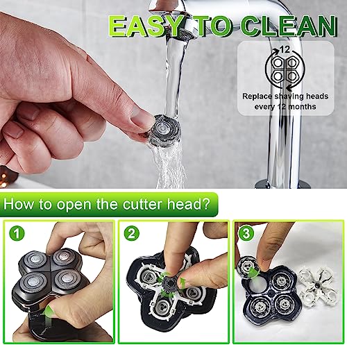 12 Pack Shaver Head Replacement Blade compatible with Sku*l Shaver Pitbull Gold PRO Shaver Replacement Blade 4 Head