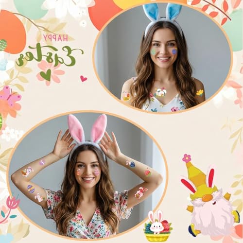 Glitter Easter Temporary Tattoos - 10 Sheet Pack