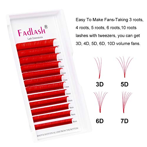 Easy Fan Volume Lash Extensions D Curl Mixed Tray 0.07mm 8-14mm