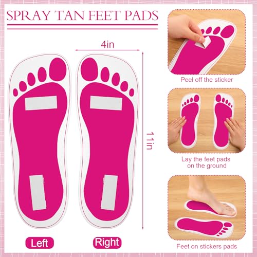 96 Pcs Spray Tanning Supplies Included Spray Tan Feet Pads Hair Nets Disposable Bra Underwear Caps Kit for Sunless Tan Self Tanning at Home or Salon Accessories (Pink)