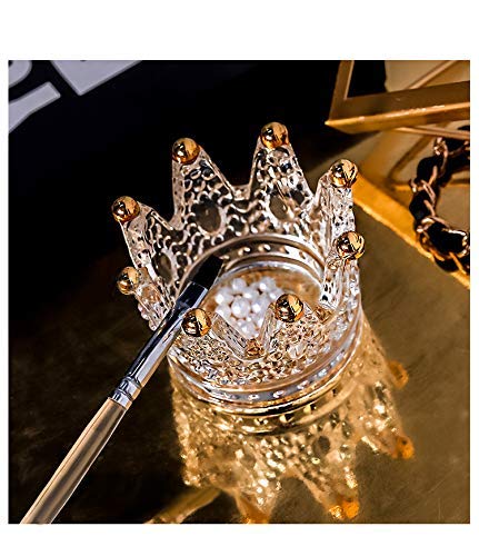 Lucktao crown Nail Art Dappen Dish,2 In 1 Nail Pen Holder & Mini Nail Art Acrylic Liquid Powder Dappen Dish Glass Dapping Dish Nail Crystal Bowl DIY Nail Equipment (colorful)