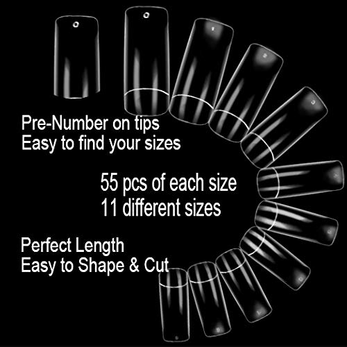 beYou Clear Cosmo 500 False Nail Tips 10Sizes for Nail Shop Nail Salon (23012)