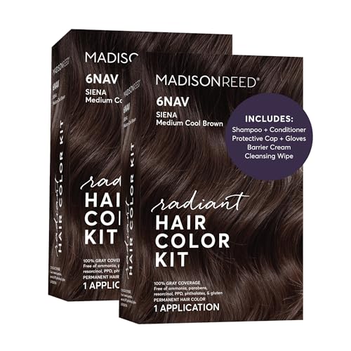 Madison Reed 6NAV Medium Cool Brown Hair Color Kit
