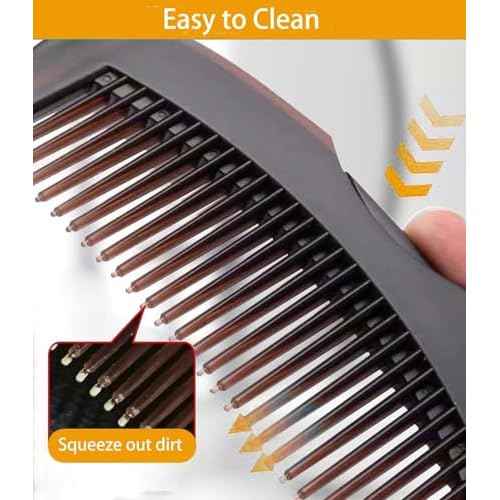 Dandruff Comb Fine Tooth Scalp Detox Comb Lice for Women, Men & Kids Stainless Steel Scalp Detoxing, Sweep & Massage Hair Brush Tool for Hair Care (Brown+Red)