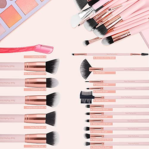 Real Perfection 16-Pc Makeup Brush Set with Eyebrow Razor