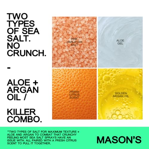 Mason's Sea Salt Spray for Hair - 8 oz Texturizing Spray with Argan Oil