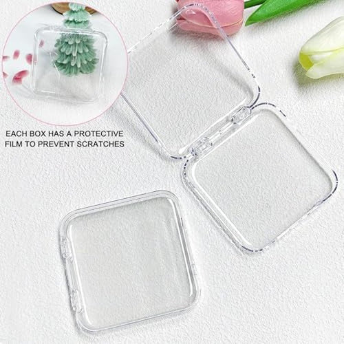 12pcs Clear Acrylic Press On Nail Storage Box Set with Adhesive