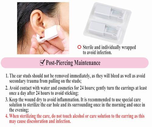 VitaCool Ear Piercing Kit with Gun & 3mm Gold Studs