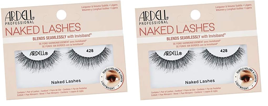 Ardell Strip Lashes Naked Lashes 428 with Invisiband,1 pair (Pack of 2)