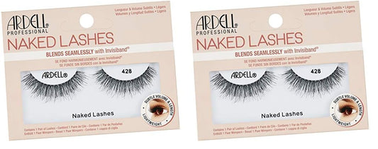 Ardell Strip Lashes Naked Lashes 428 with Invisiband,1 pair (Pack of 2)