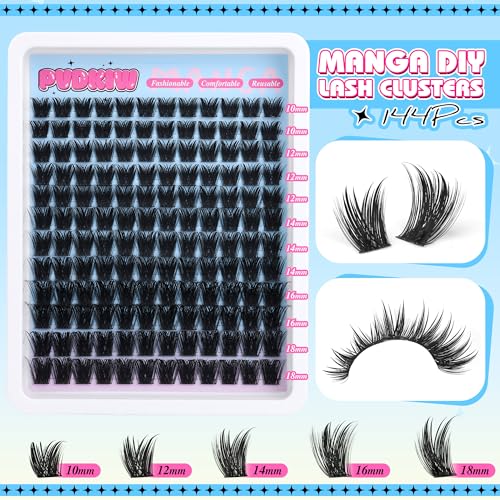 Volume Lash Clusters 10-18MM C Curl Wispy Eyelash Extensions 144Pcs