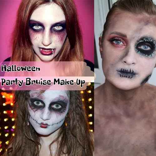 6 Color Bruise Wheel for Special Effects, FX Bruise Wheel, with 1pc Sponge, Halloween Bruise Makeup Kit, SFX Paint, for Clothes Face Body Paint, Trauma Make Up, Monster and Alien Makeup, 12g