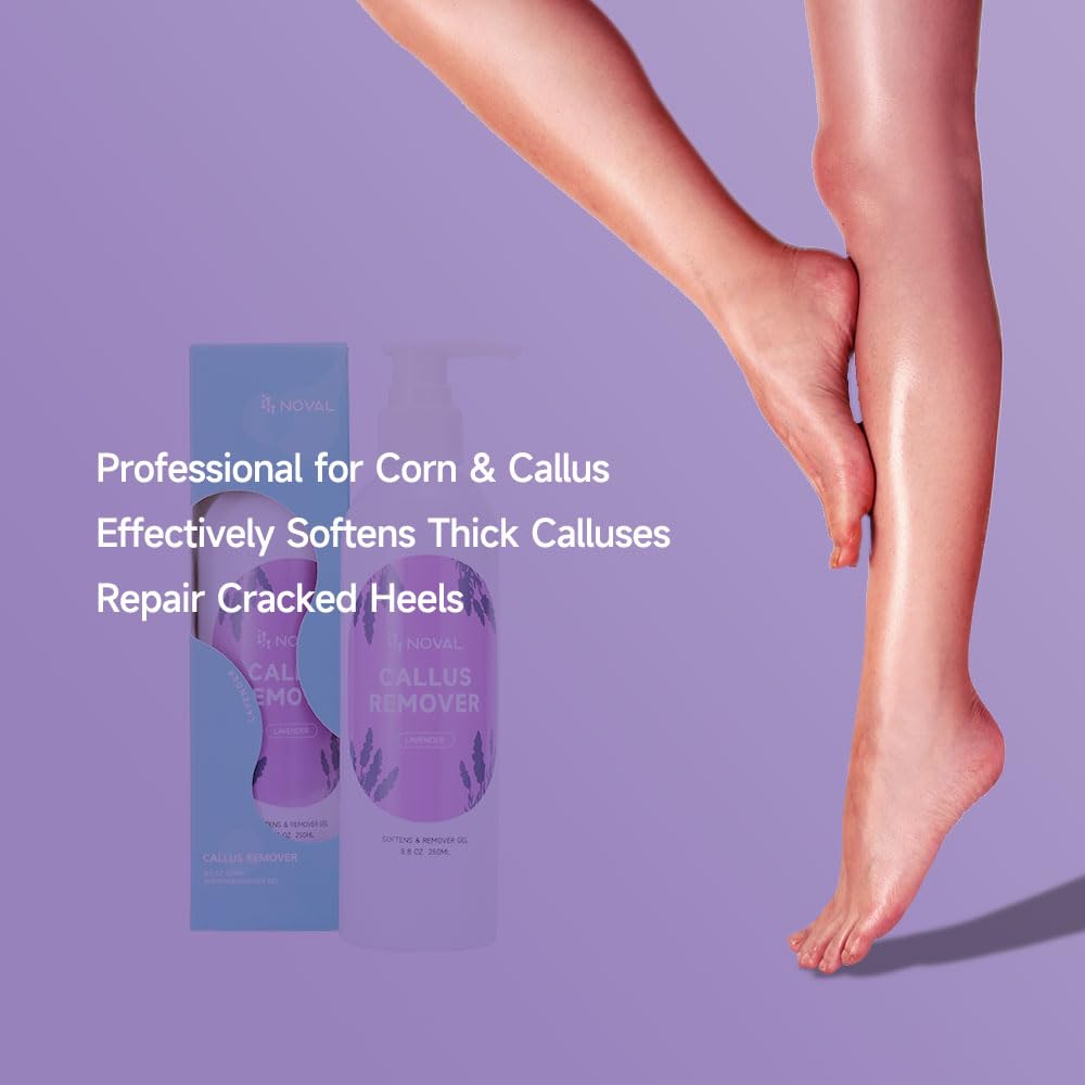 NOVAL Callus Remover for Feet Professional Callus Remover Gel - 8.8 Oz Powerful Extra Strength Gel Remove Hard Skins Heels and Soften Tough Callouses for Foot Spa Home Pedicure