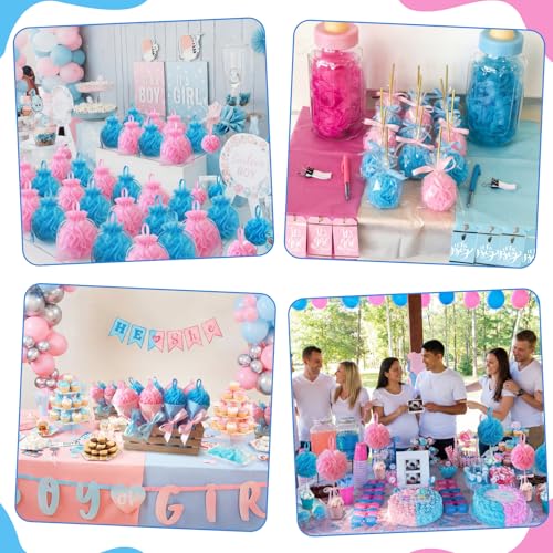 Duraaamo 12 Pcs Bath Loofah Sponge, Baby Shower Exfoliating Body Scrubber 50g Bath Shower Loofah Sponge Pouf Puff Mesh Pouf Balls Soft Quick-Dry Cleanse Skin Accessories for Women Men