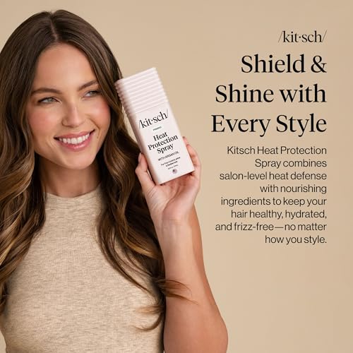 Kitsch Heat Protectant Spray with Argan Oil - 450°F Protection (6.8 oz)