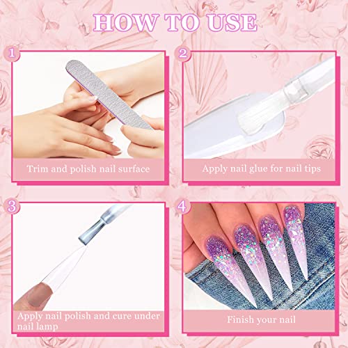 Long Stiletto Nail Tips, AITRAI 504pcs 3XL Extra Long Stiletto Nail Tips Full Cover Acrylic Nail Tips for Nail Preffesional Pointy Shaped Flase Nail for Nail Art, 12 Sizes