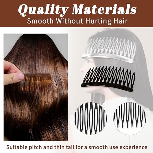 TaShow Hair Side Combs for Fine Thin Hair, 14 Teeth (24-Pack)