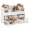 Delamu Large Makeup Organizer with 6 Brush Holders & 2 Drawers