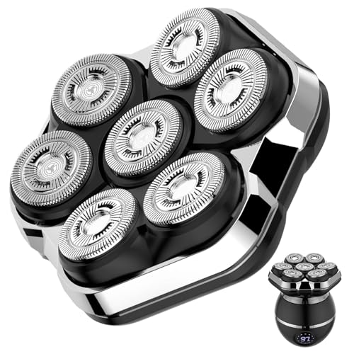 7D Magnetic Replacement Shaving Head, Wet & Dry Shaver Blade Heads Replacement for Head Shaver Compatible for 7D Head Shavers for Men