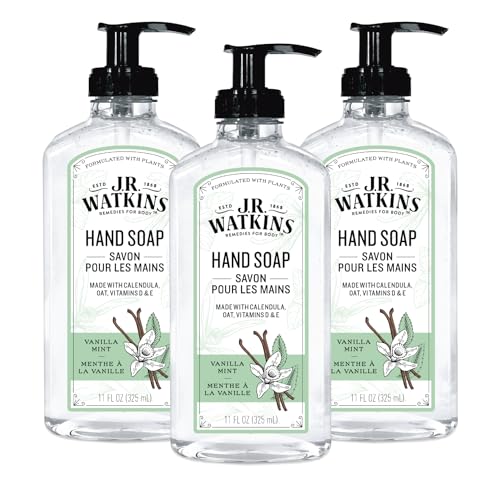 J.R. Watkins Vanilla Mint Gel Hand Soap - 3 Pack, 11 Fl Oz Each
