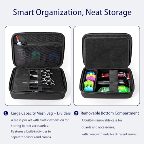 Hard Travel Case for Hair Clippers & Grooming Accessories