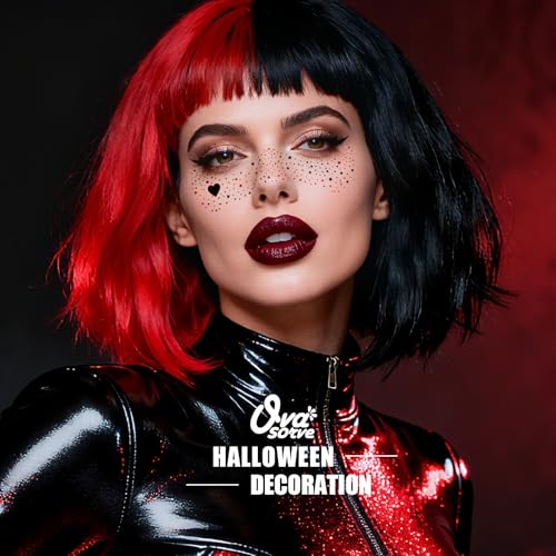 HQ Joker Face Tattoo Stickers - Black & Red Waterproof (8 Sheets)