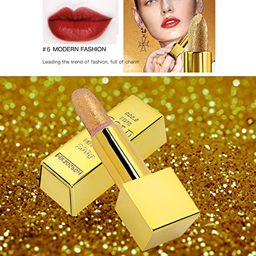 Sparkle Gold Bar Lipstick - Waterproof Long-Lasting Shimmer