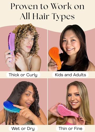 Lily England Detangler Brush for Women & Toddlers - Ombre, Wet & Dry Hair