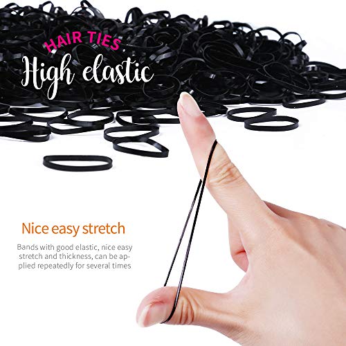 4000 Pcs Clear & Black Mini Hair Elastics for Toddlers & Kids - Strong, Stretchable Ponytail Bands