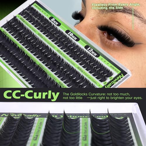 Fluffy 8-12MM Short Cluster Eyelash Extensions by Newcally