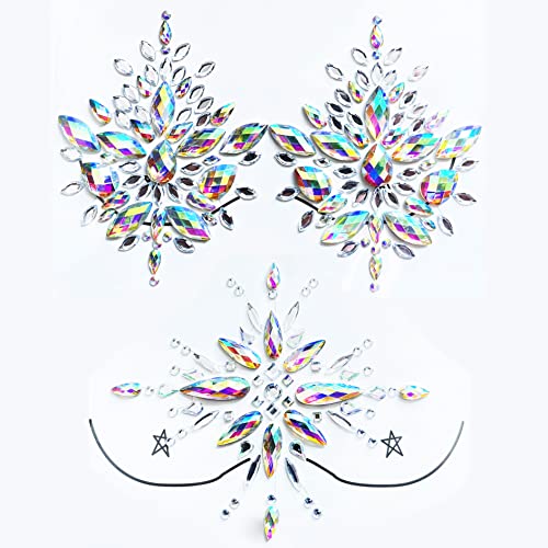 Rhinestone Body Gems Stickers, 2 Pack Festival Jewels