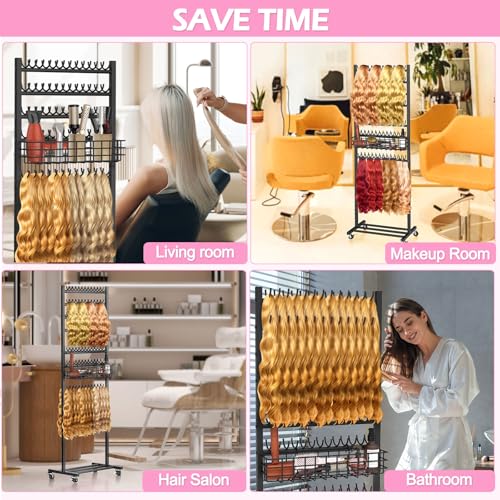 2-Sided Braiding Hair Rack with 286 Pegs & Wheels