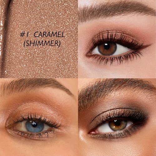 Wugbc Waterproof Cream Eyeshadow Stick - Long-Lasting, Smudge-Proof, Shimmer & Glitter, Neutral Caramel