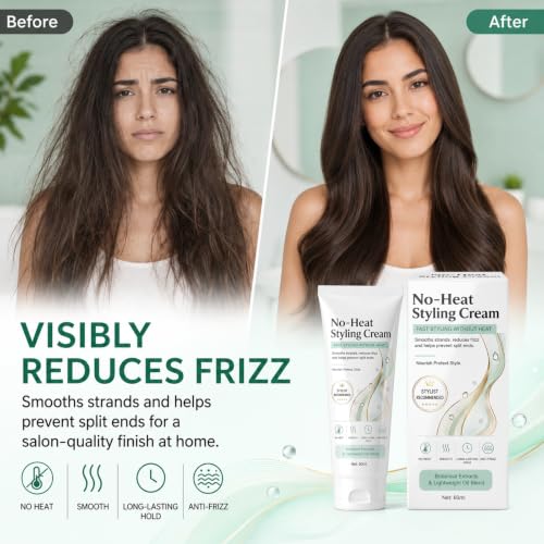 Air Dry Styling Cream for Wavy Curly Hair | No-Heat Texturizer