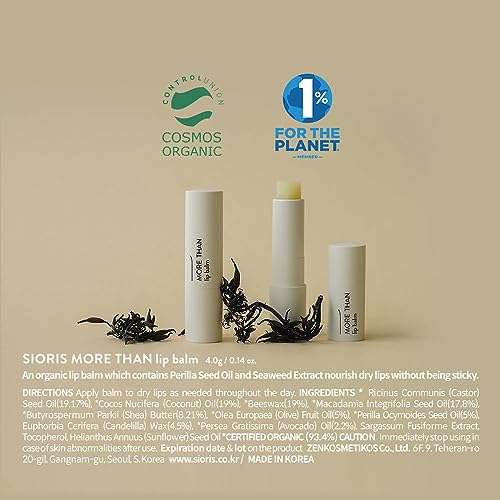 SIORIS Organic Lip Butter - Hydrating Lip Balm for Dry Lips