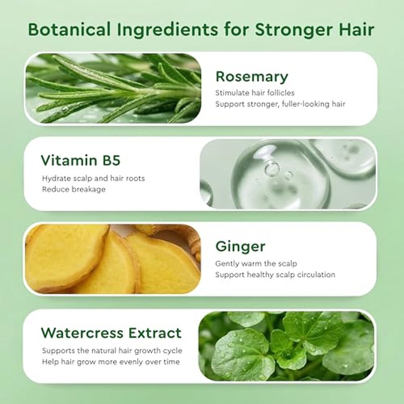 Rosemary Hair Growth Serum Roll-On with Ginger for Thinning Hair