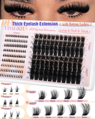 Thick Lash Clusters 12-22mm Volume Eyelash Extensions 220Pcs