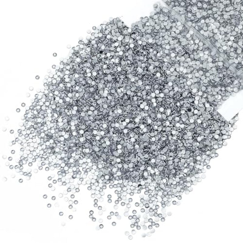 10000PCS 2mm Silver Clear Flatback Resin Rhinestones SS6