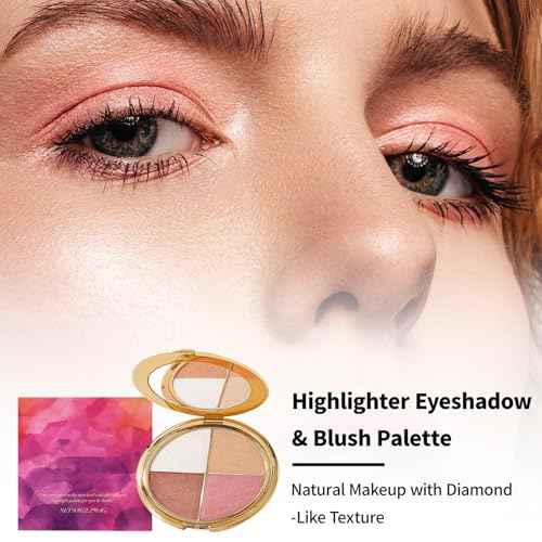 Glow Wardrobe Palette, Highlighting Eye & Cheek Palette - Rich Glow Shades for Eyeshadow & Cheek Highlight, Blendable Pigment, Long-Wearing, Suitable for Daily & Party Makeup